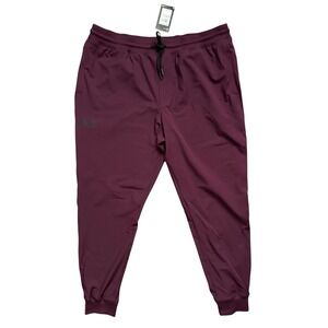 Under Armour UA Elite Joggers Burgundy Mens 2XL Tapered Pants Burgundy